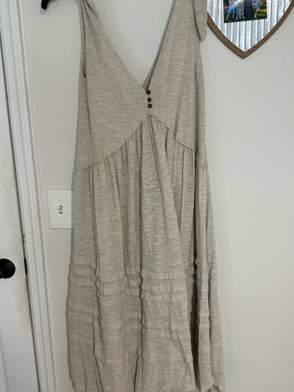 Free People Cream Tie-Strap Midi Dress - Picture 3 of 6